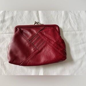Elegant Red Leather Clutch